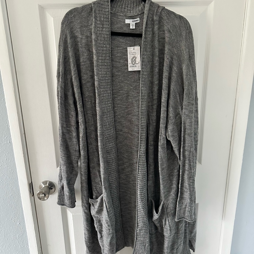 Sonoma Charcoal Open Front Cardigan